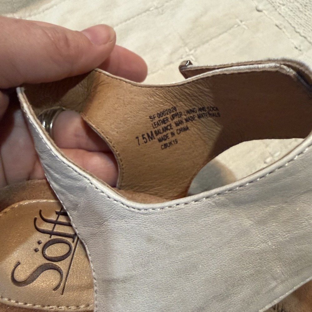 Sofft Women's Verdi Stone Colored Wedge Sandals Shoes Size 7.5M Summer - Picture 5 of 5